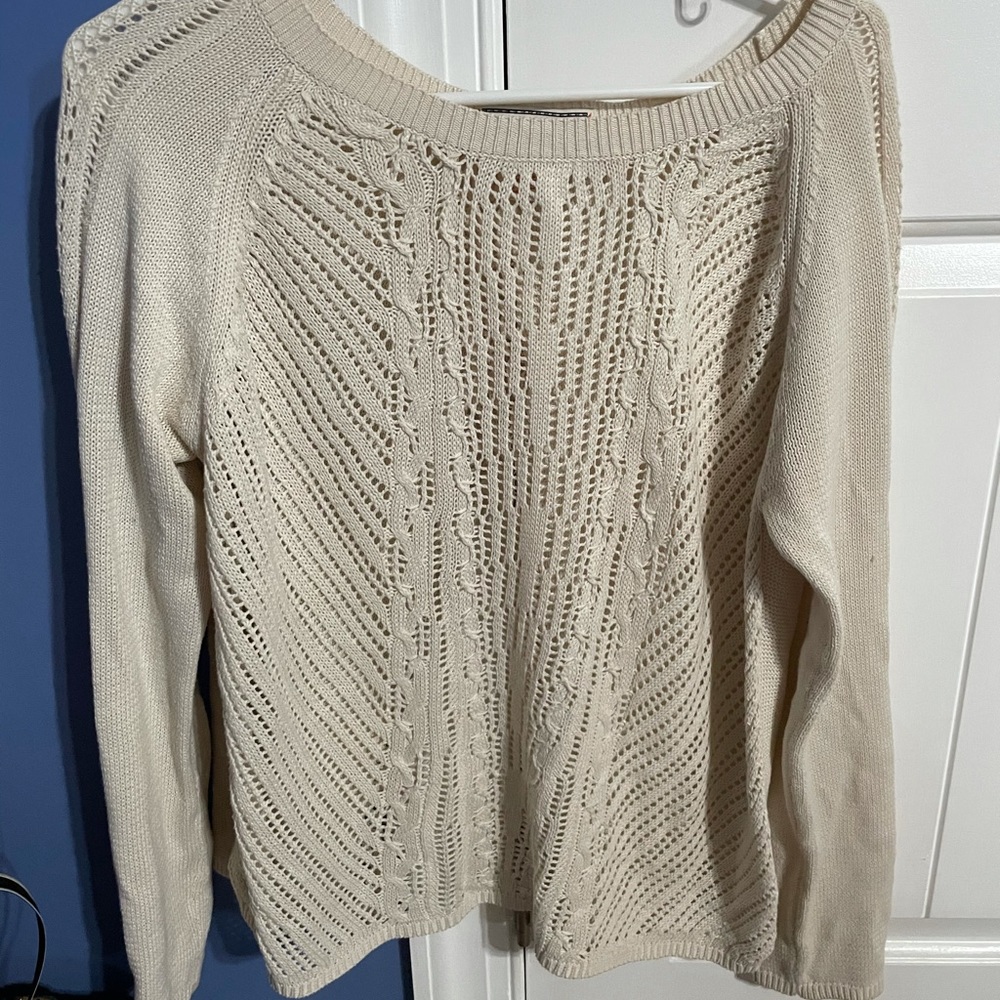 Off white Crochet Sweater